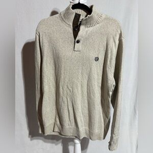 Chaps Men’s Cream Mock Neck Long Sleeve Sweater Size Large